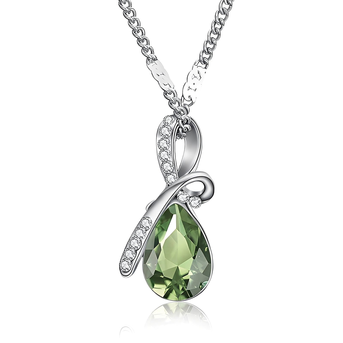 Pilar – Collar de cristal deslumbrante en oro blanco