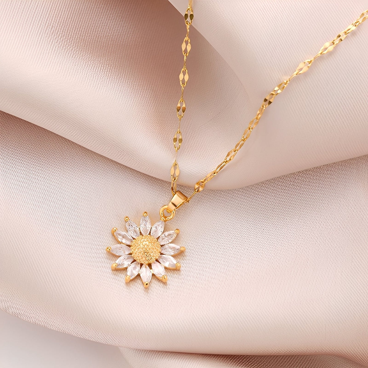 Manon – Collar girasol resplandeciente en dorado