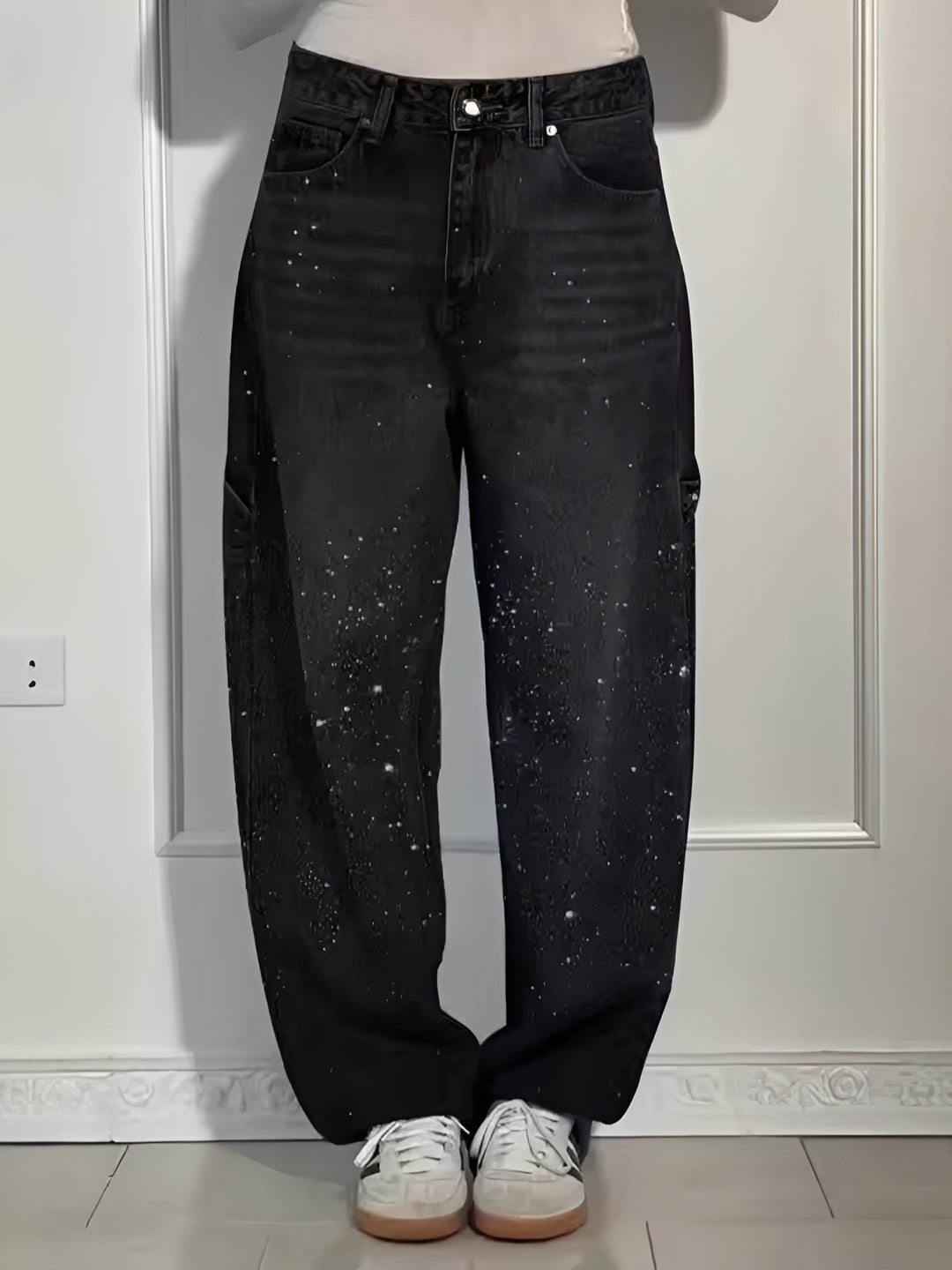 Sami - Jeans de Pierna Ancha con Brillos