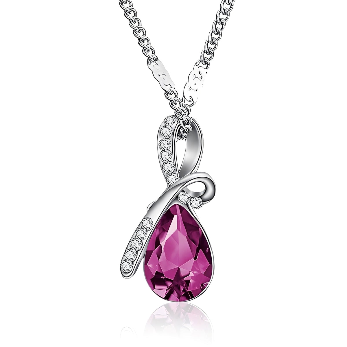 Pilar – Collar de cristal deslumbrante en oro blanco