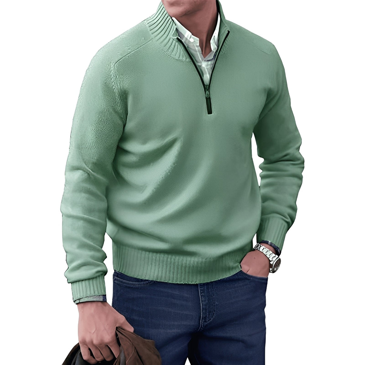 Kian - Moderno suéter de hombre con práctica cremallera