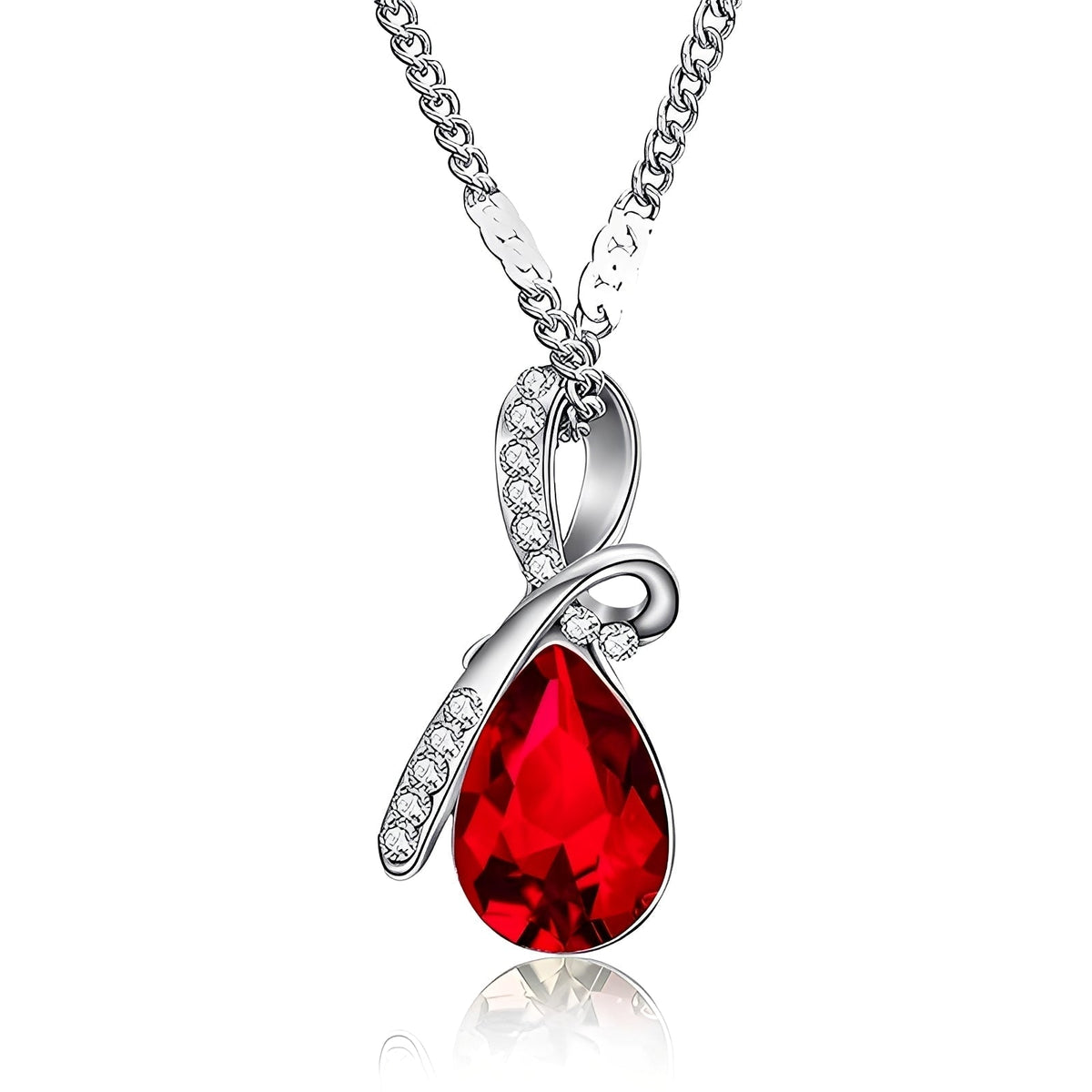 Pilar – Collar de cristal deslumbrante en oro blanco