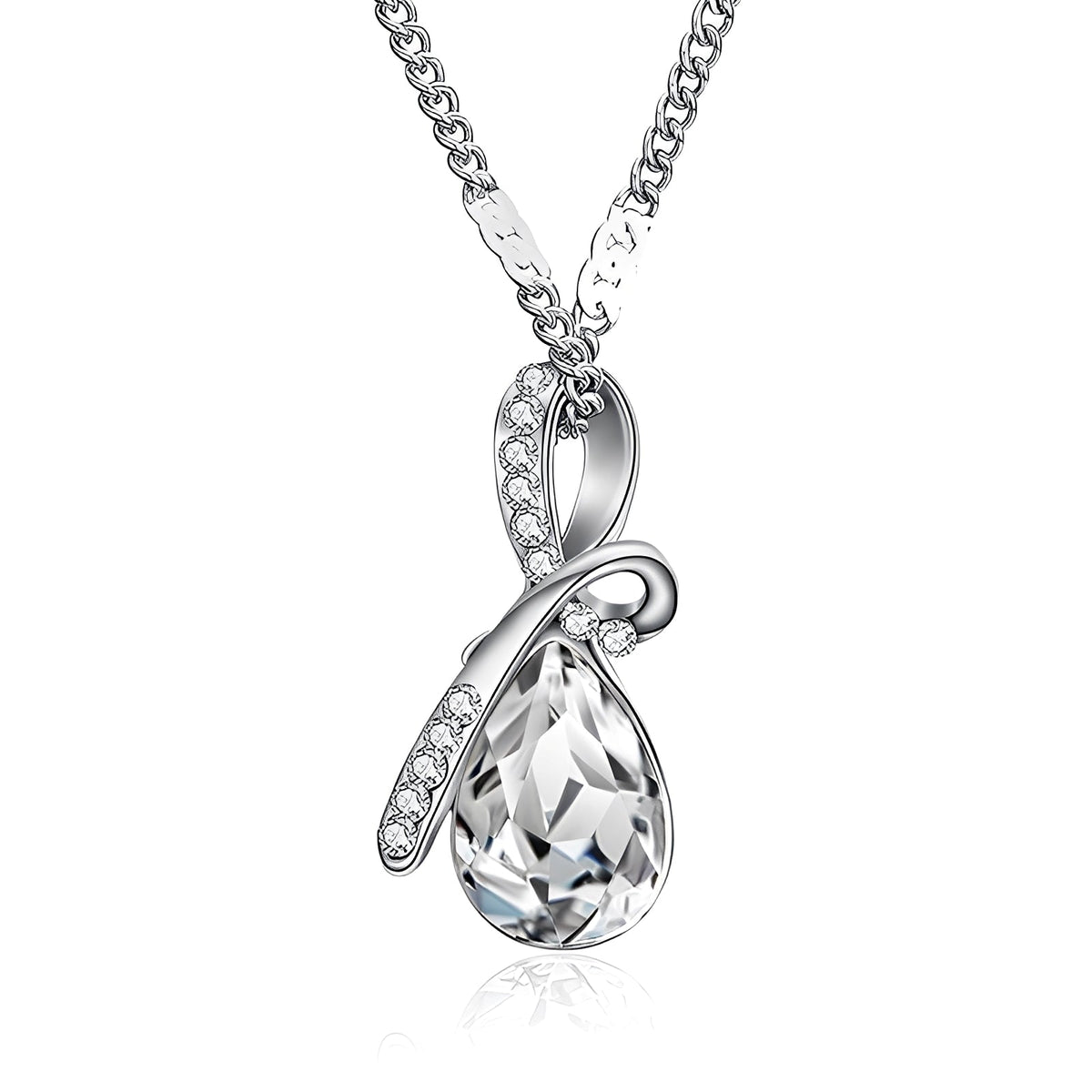 Pilar – Collar de cristal deslumbrante en oro blanco