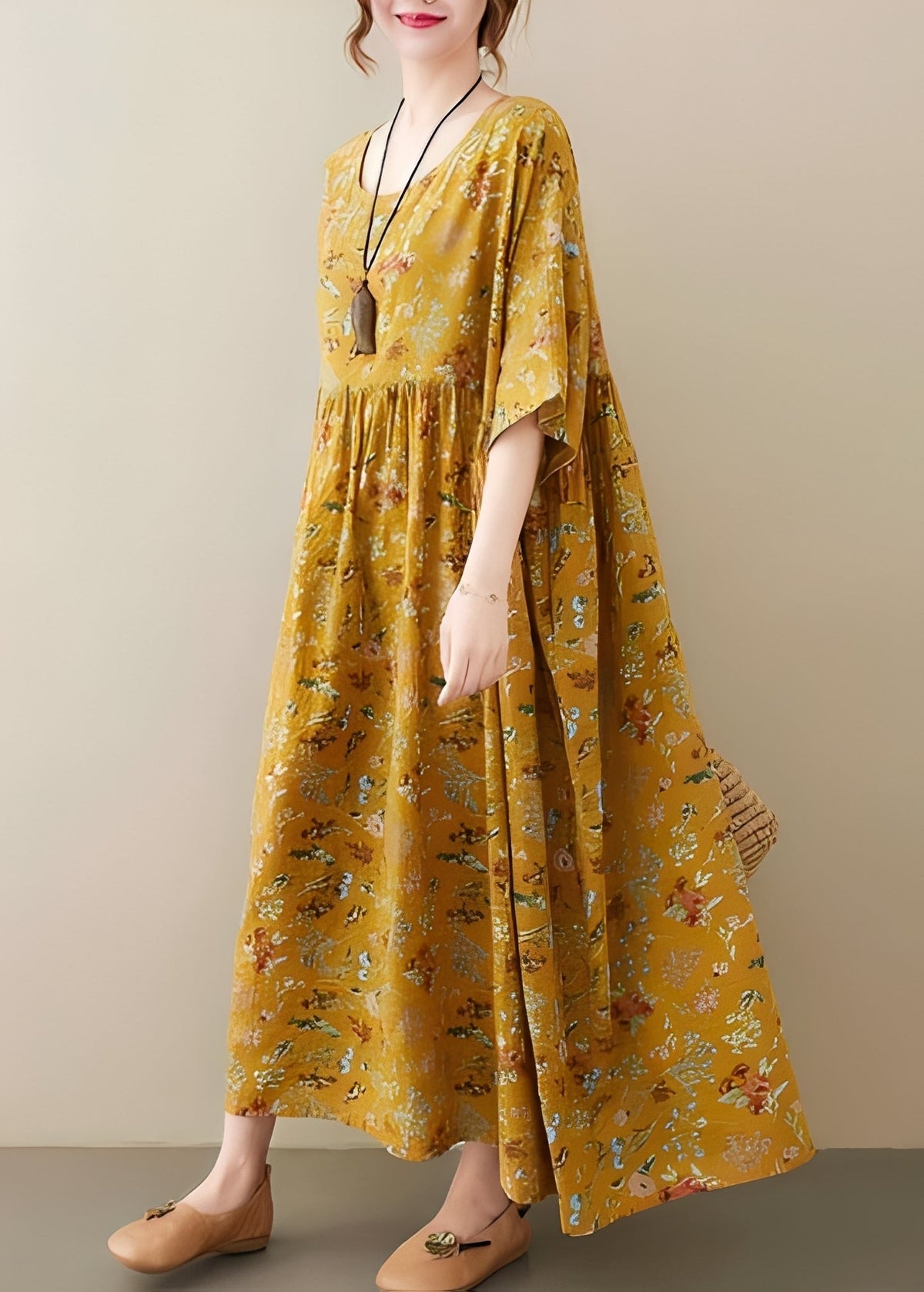Mariam - Elegante vestido holgado con dobladillo ancho para damas