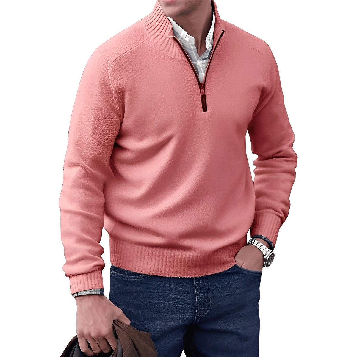 Kian - Moderno suéter de hombre con práctica cremallera