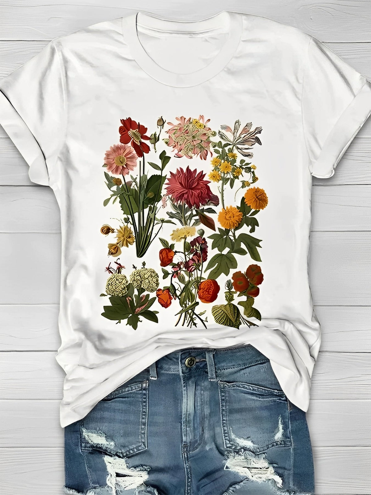 Annalise - Elegante camiseta con estampado floral para damas