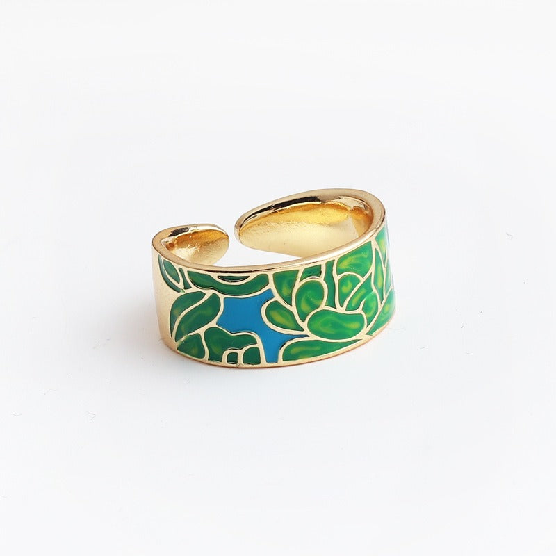 Kamille – Anillo Camille Grande Diseño de Hoja Azul