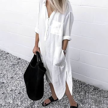 Susan - Vestido Casual Suelto con Abertura
