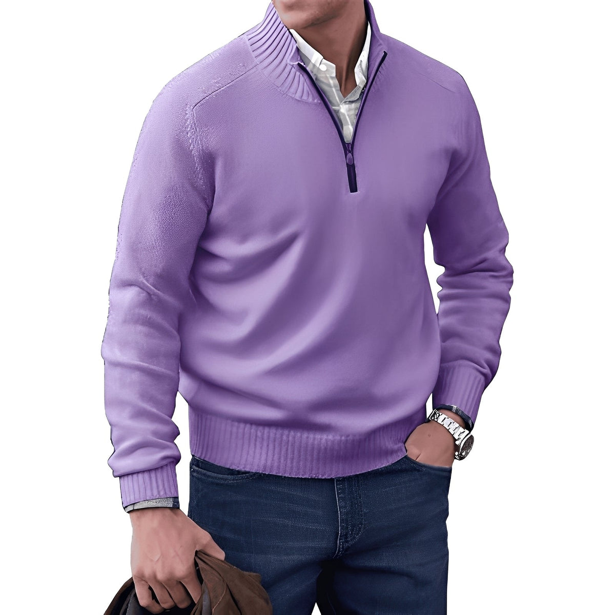 Kian - Moderno suéter de hombre con práctica cremallera