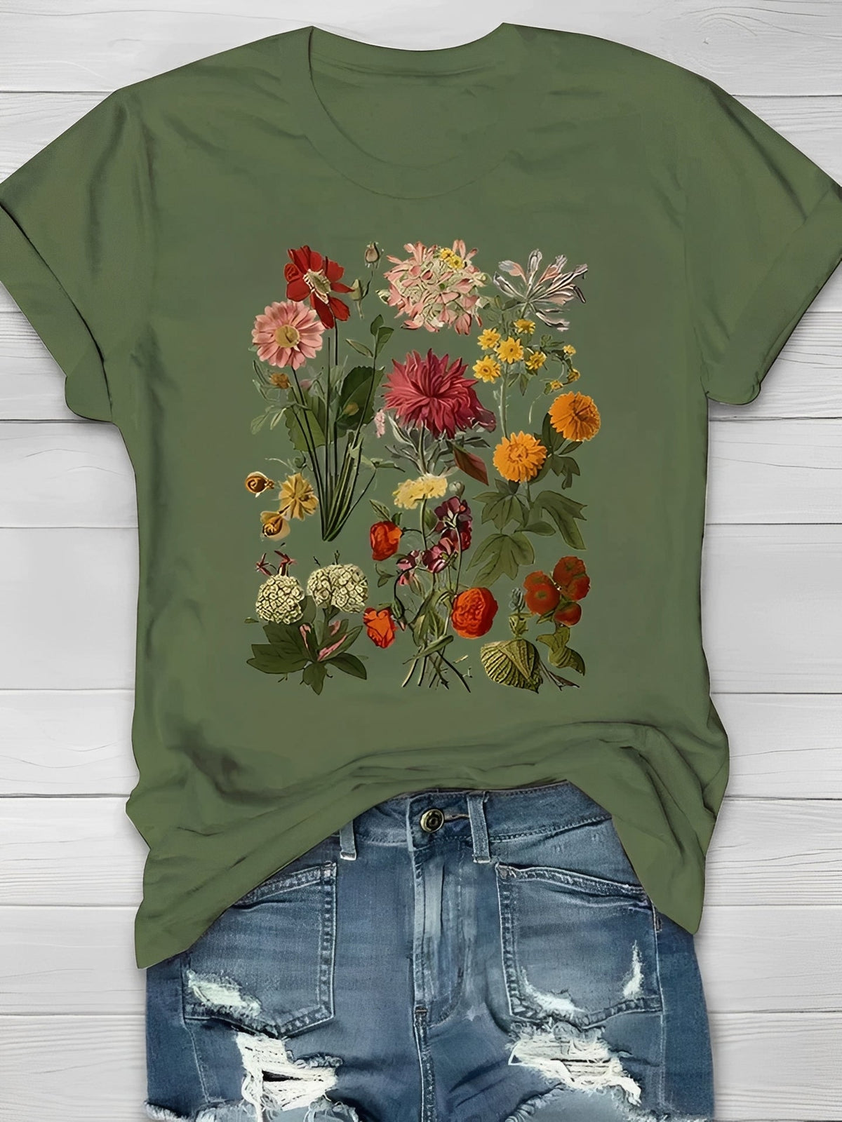 Annalise - Elegante camiseta con estampado floral para damas
