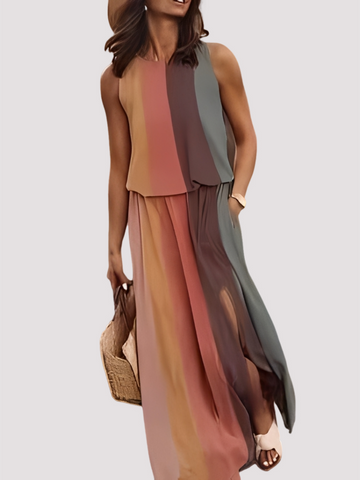 Halle - Elegante vestido maxi sin mangas para damas