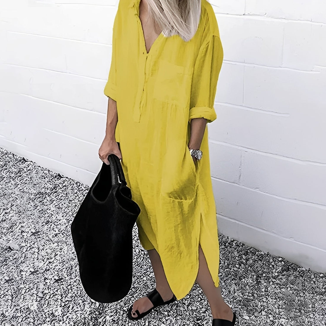 Susan - Vestido Casual Suelto con Abertura