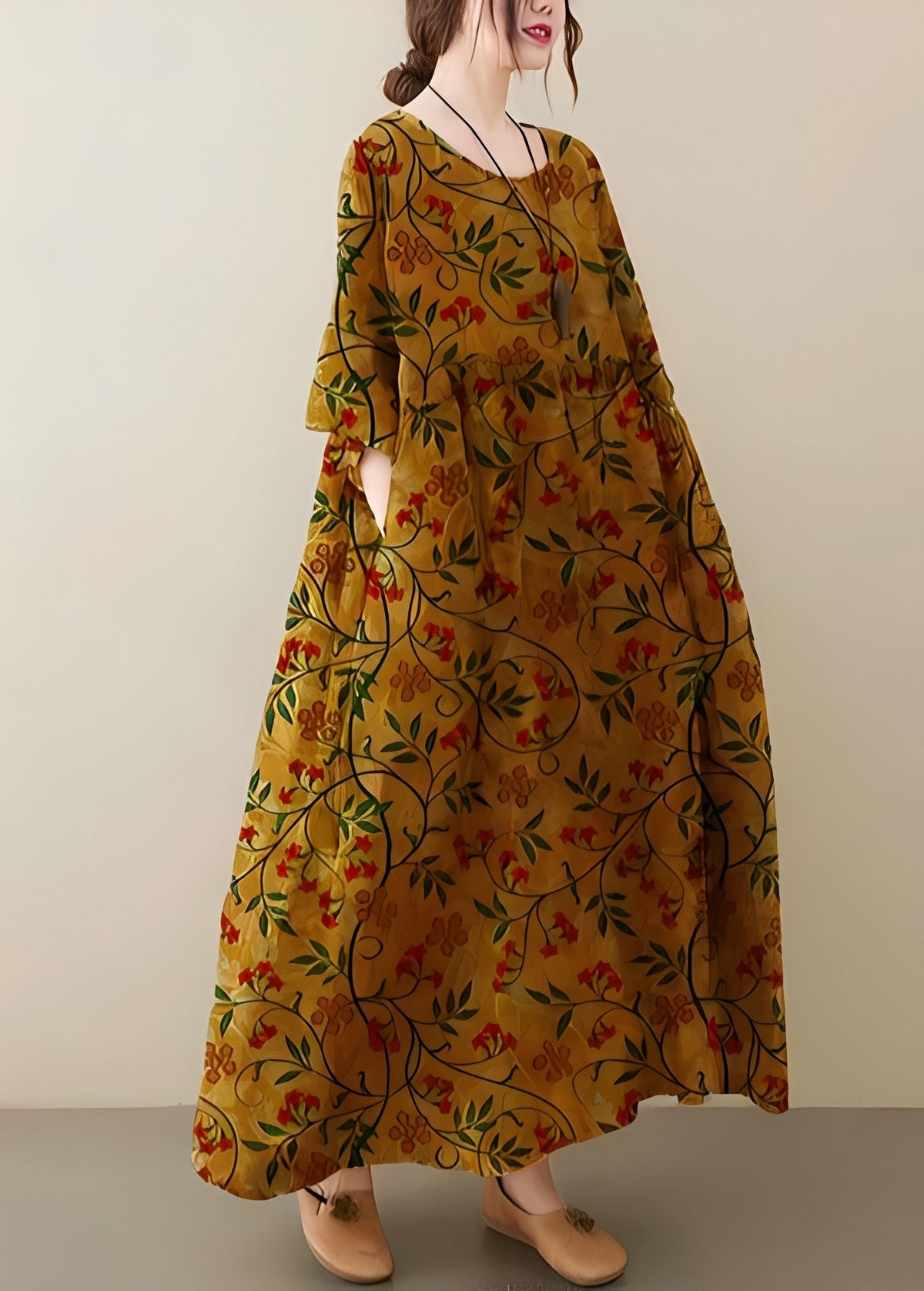 Mariam - Elegante vestido holgado con dobladillo ancho para damas