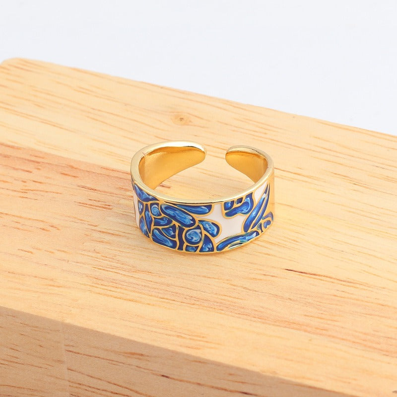 Kamille – Anillo Camille Grande Diseño de Hoja Azul