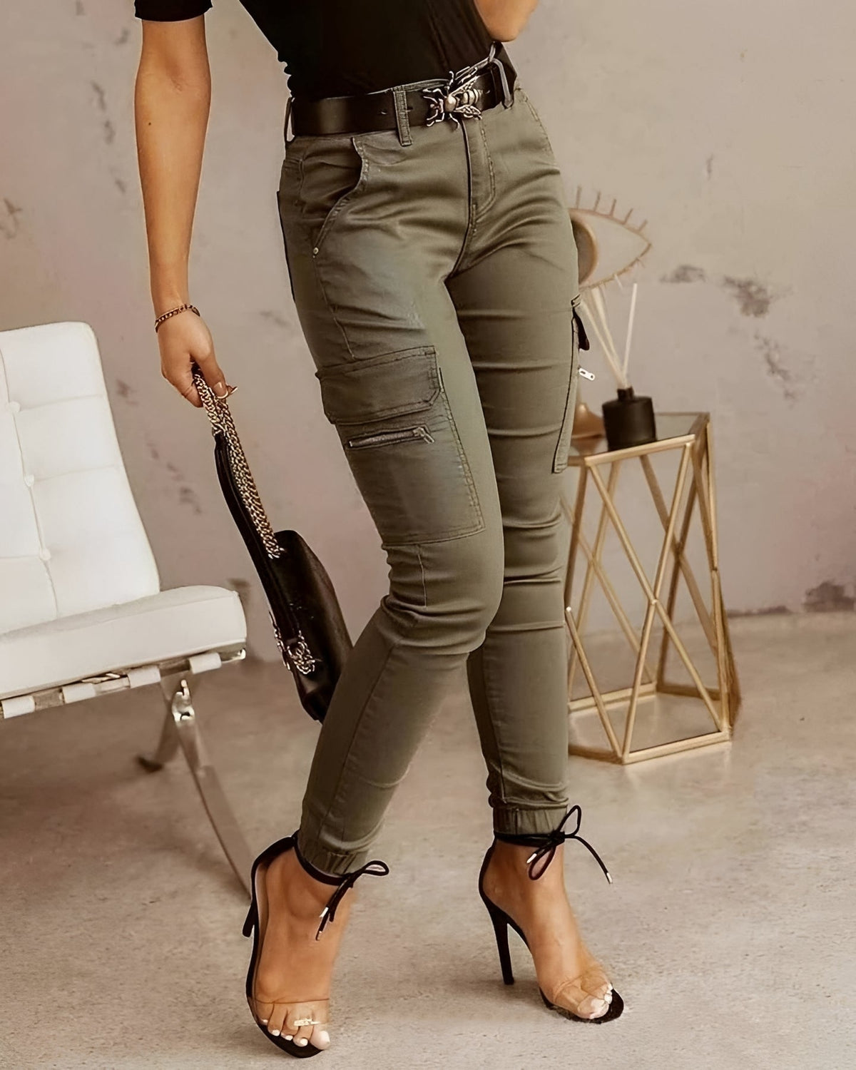 Jermaine - Pantalones Cargo Ajustados Elegantes