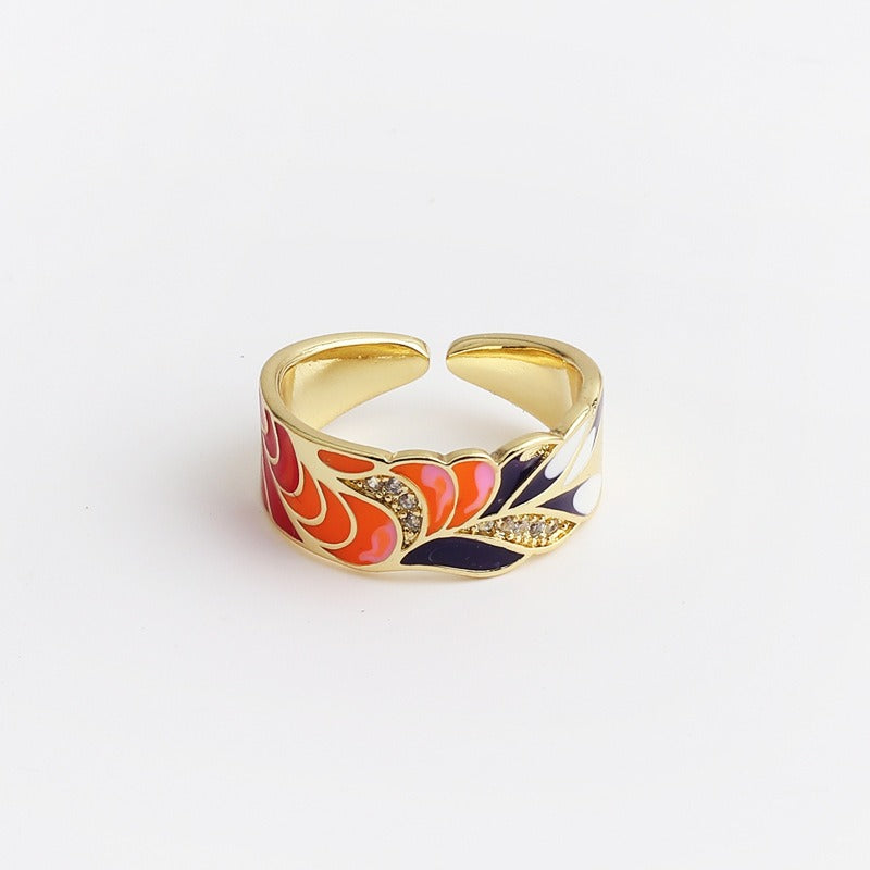 Kamille – Anillo Camille Grande Diseño de Hoja Azul