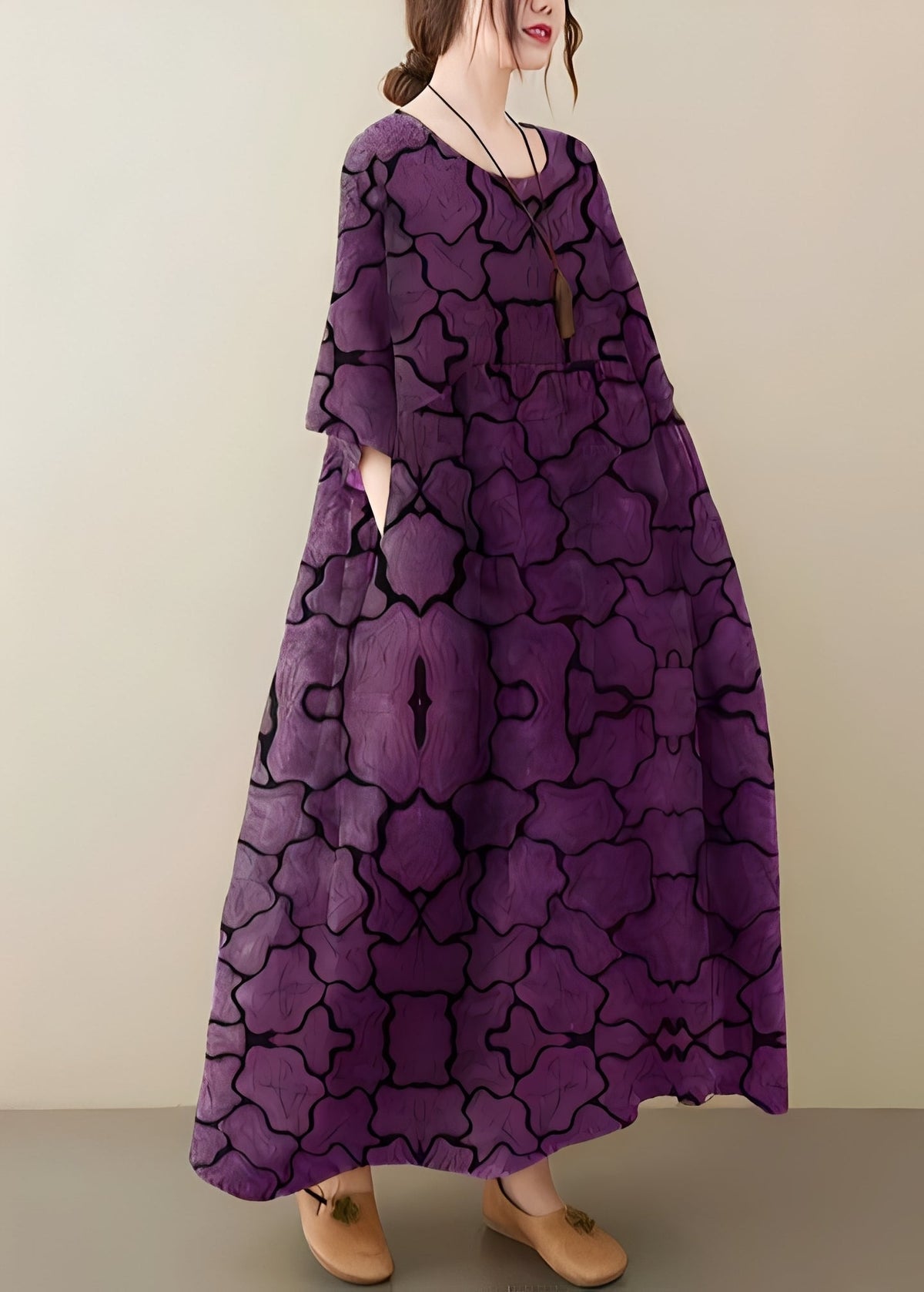 Mariam - Elegante vestido holgado con dobladillo ancho para damas