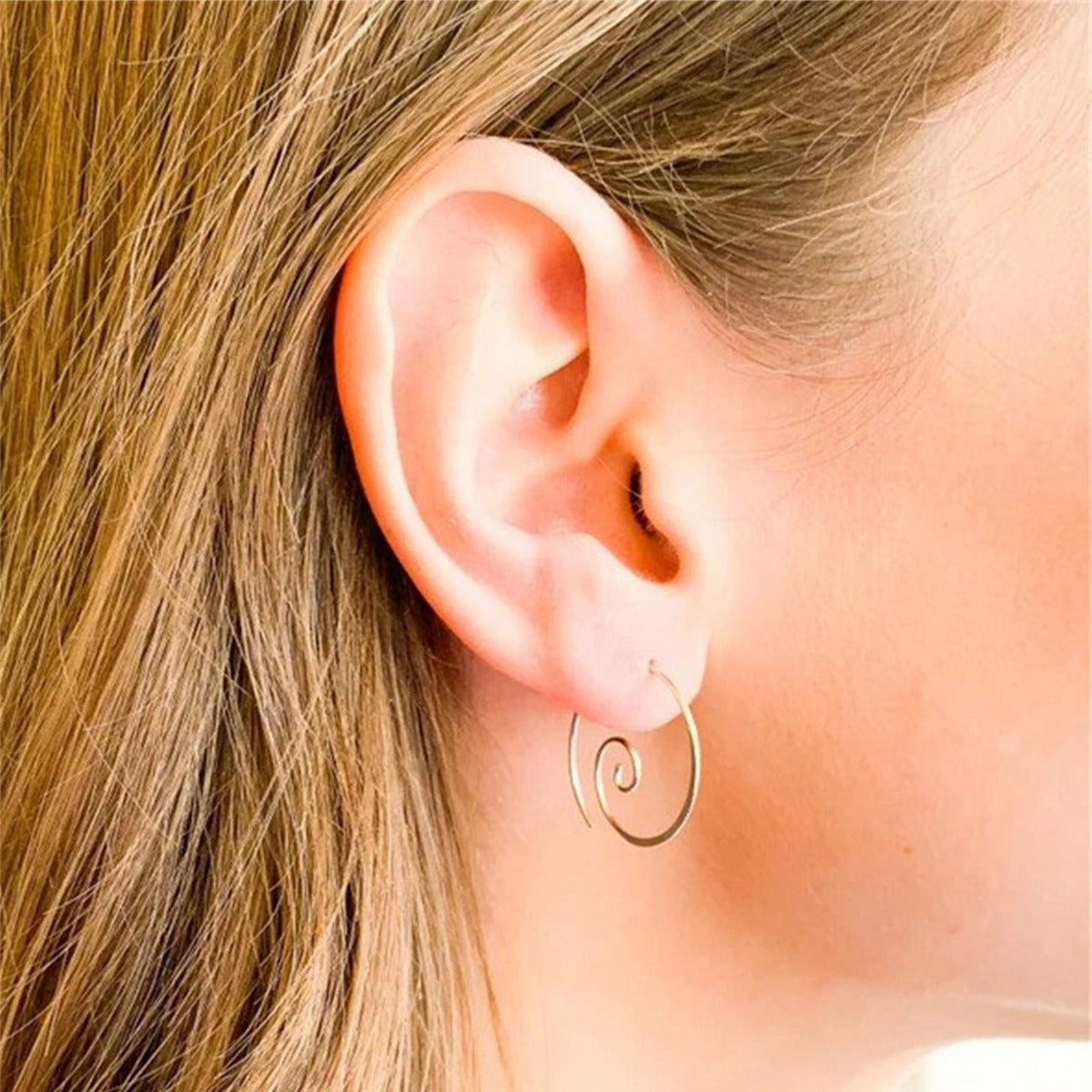 Yara – Pendientes espirales boho en plata