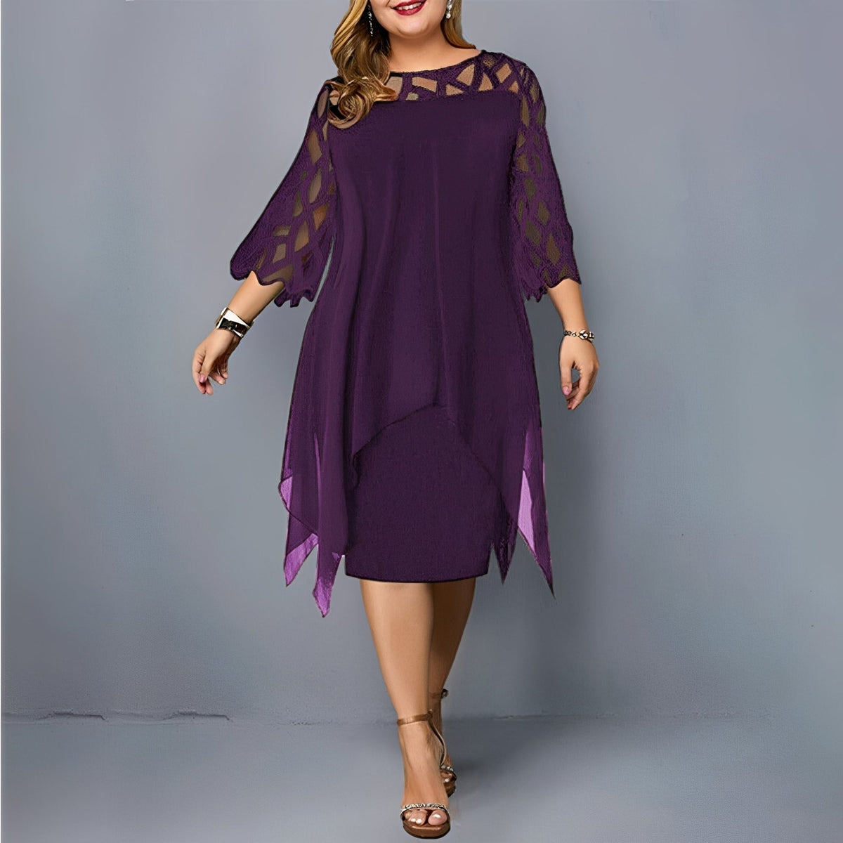 Eleanor - Vestido Midi de Chifón Elegante
