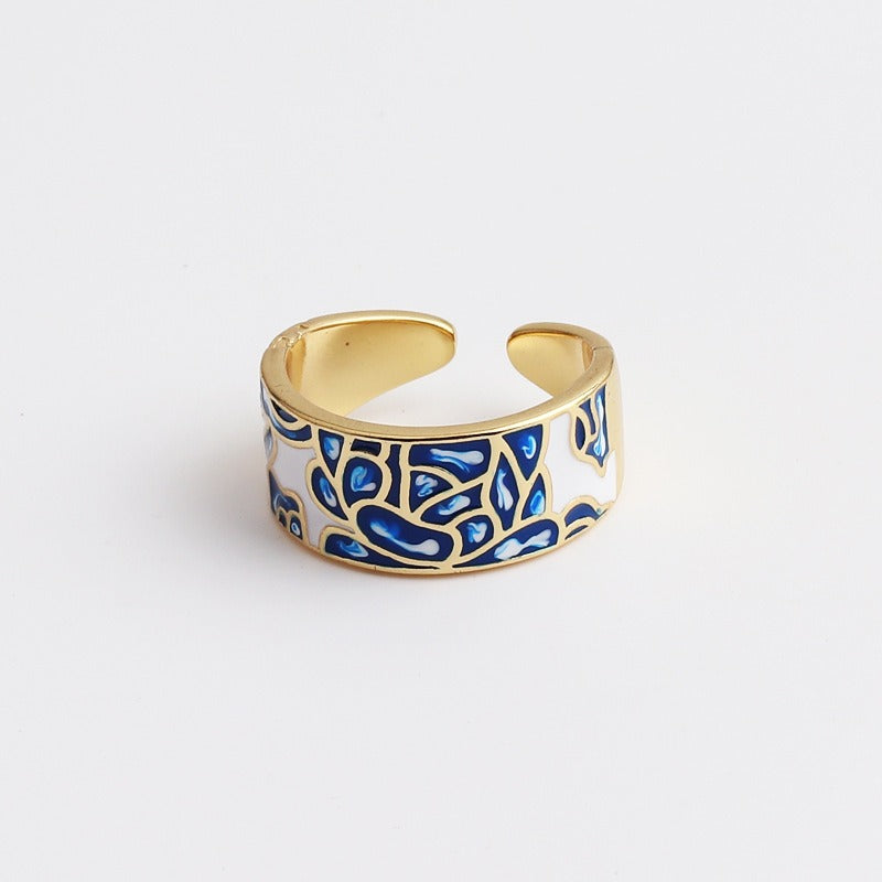Kamille – Anillo Camille Grande Diseño de Hoja Azul
