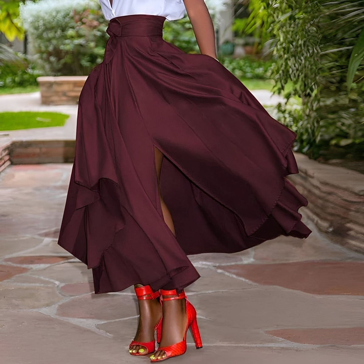 Sharmaine  - Falda Larga Plisada Elegante