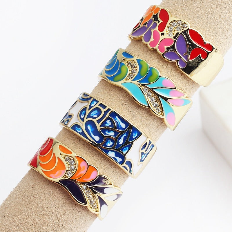 Kamille – Anillo Camille Grande Diseño de Hoja Azul