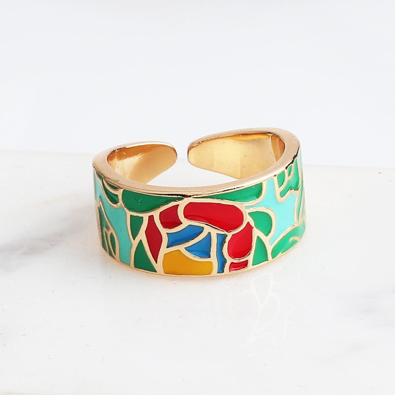 Kamille – Anillo Camille Grande Diseño de Hoja Azul