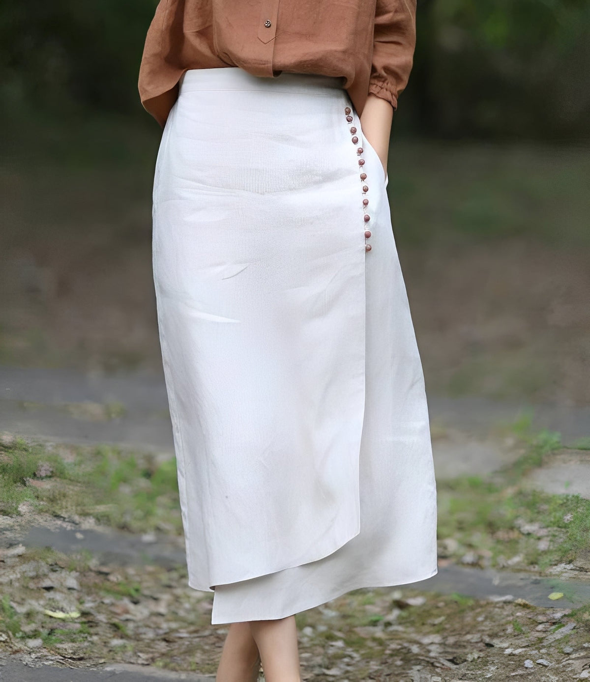 Manda - Elegante falda asimétrica de línea A para damas