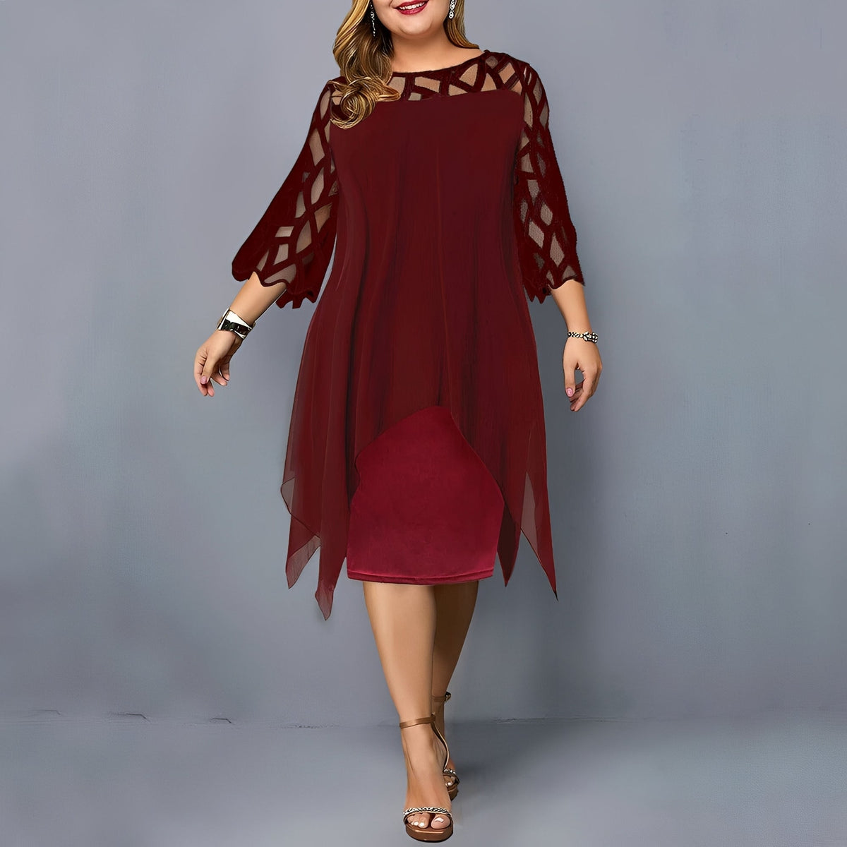 Eleanor - Vestido Midi de Chifón Elegante