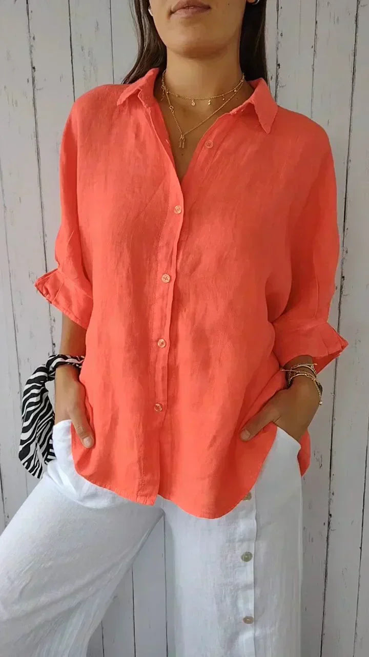 Marion - Camisa abotonada elegante y atemporal para mujer