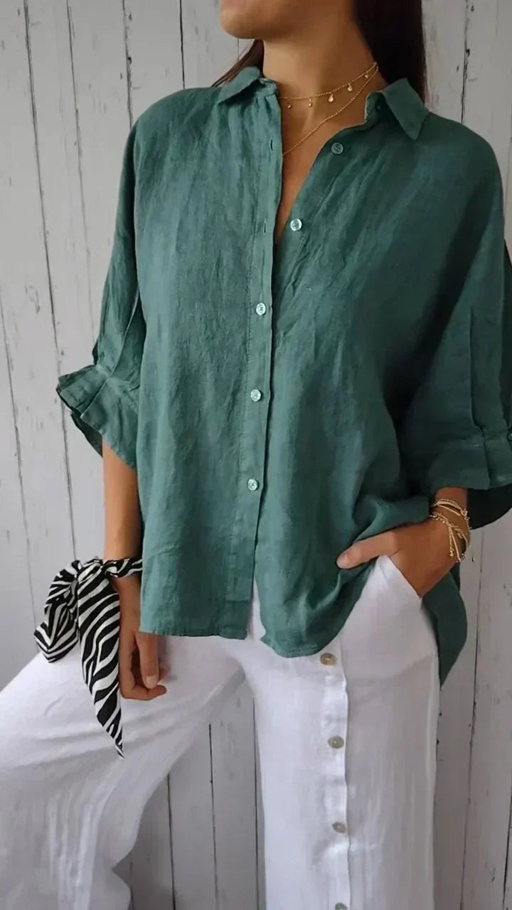 Marion - Camisa abotonada elegante y atemporal para mujer