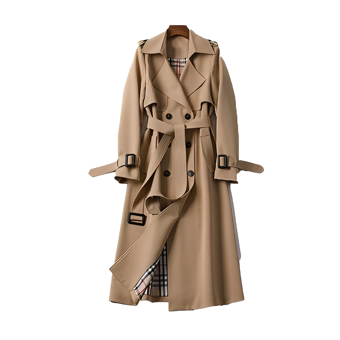 Louisette - Trench-coat con botones dobles y cinturón para mujeres
