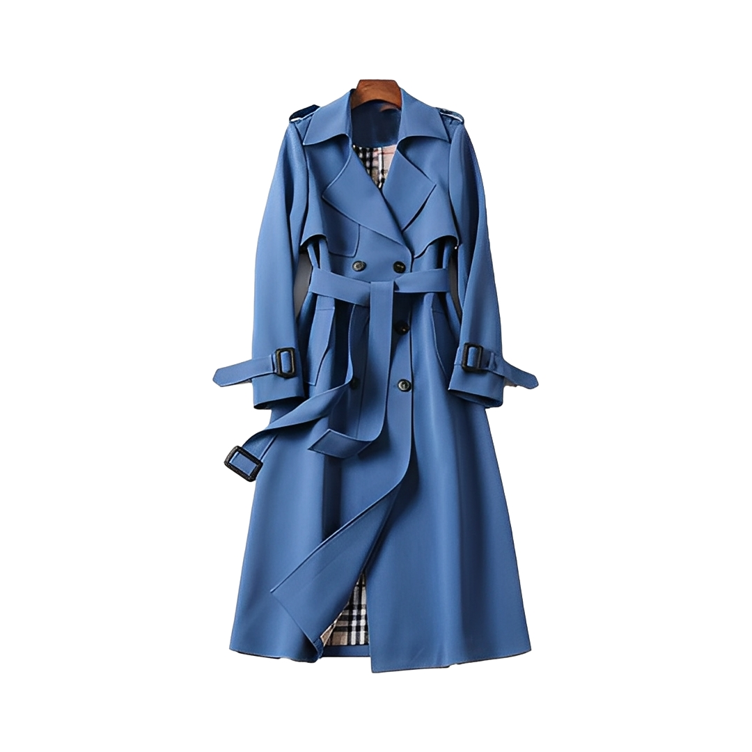 Louisette - Trench-coat con botones dobles y cinturón para mujeres