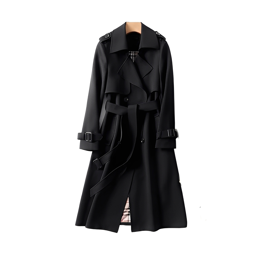 Louisette - Trench-coat con botones dobles y cinturón para mujeres