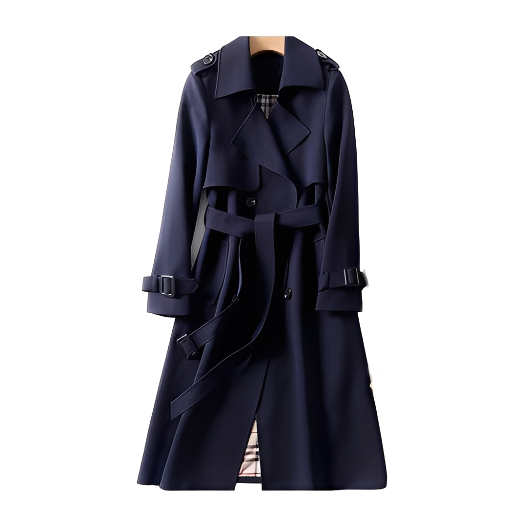 Louisette - Trench-coat con botones dobles y cinturón para mujeres