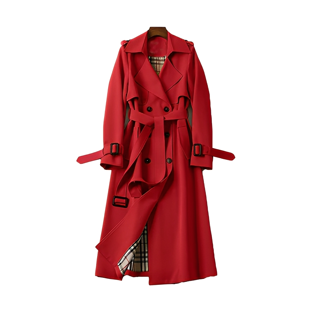 Louisette - Trench-coat con botones dobles y cinturón para mujeres