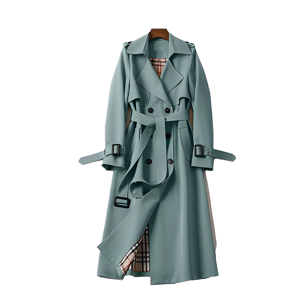 Louisette - Trench-coat con botones dobles y cinturón para mujeres