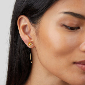 Desea algo Pendientes de diente de león en oro de 18K