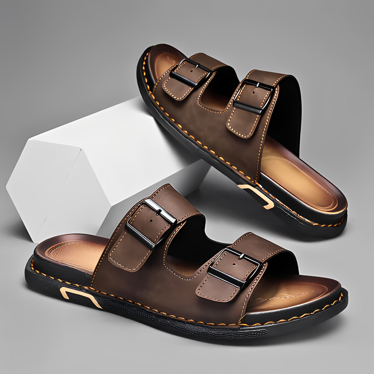 Marcello - Sandalias modernas con dos correas para hombres