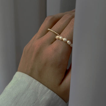 Jane - Anillo Dualidad en Oro y Perlas