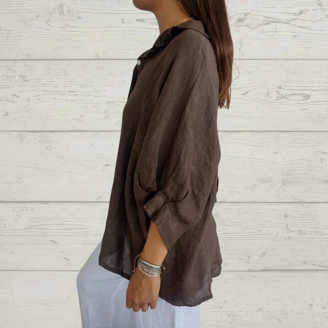 Marion - Camisa abotonada elegante y atemporal para mujer