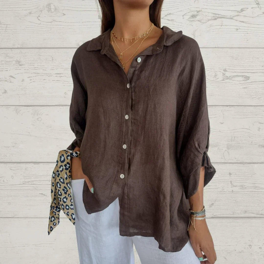 Marion - Camisa abotonada elegante y atemporal para mujer