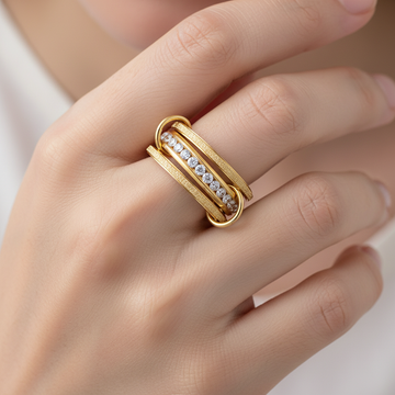 Glenda – Anillo de diamantes apilable