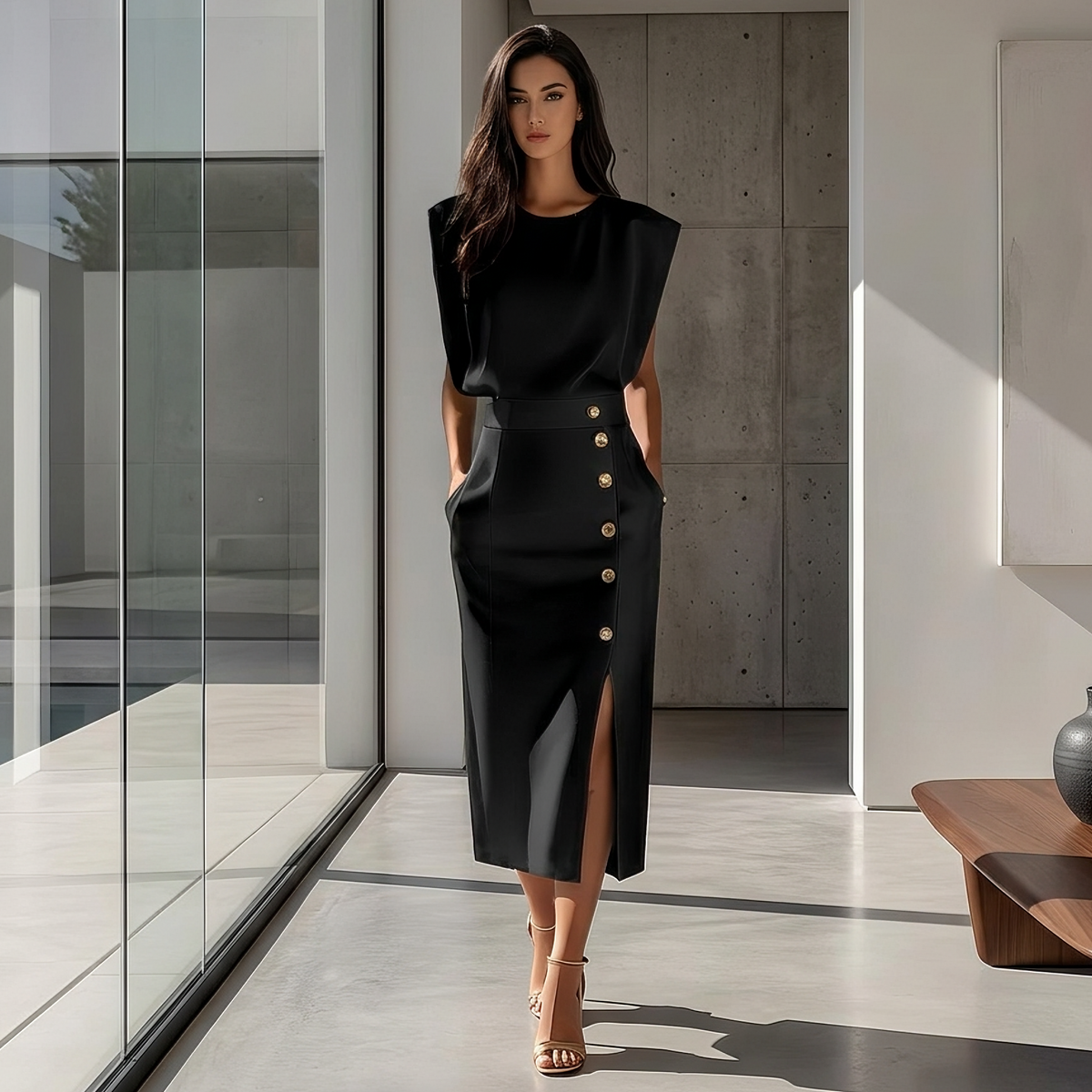 Daniela - Vestido Midi Elegante con Abertura