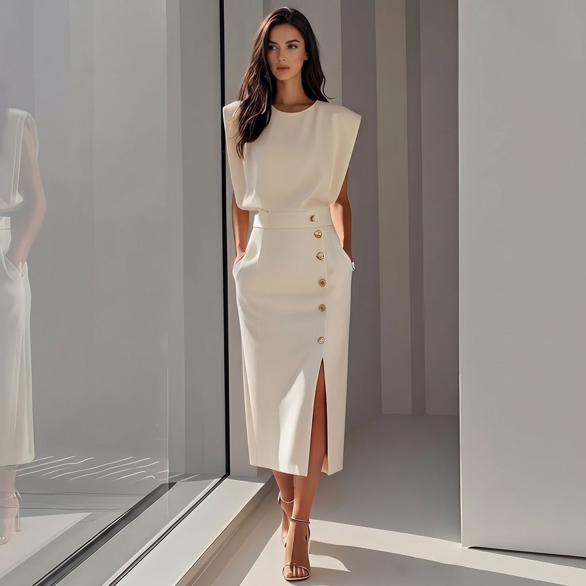 Daniela - Vestido Midi Elegante con Abertura