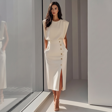 Daniela - Vestido Midi Elegante con Abertura
