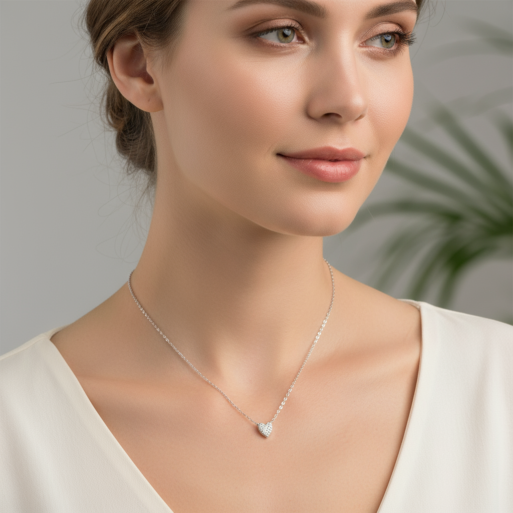 Juliet – Collar corazón de plata esterlina 925 con diamante