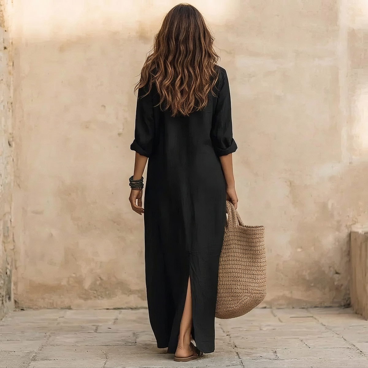 Reggie - Vestido Camisero Maxi Minimalista
