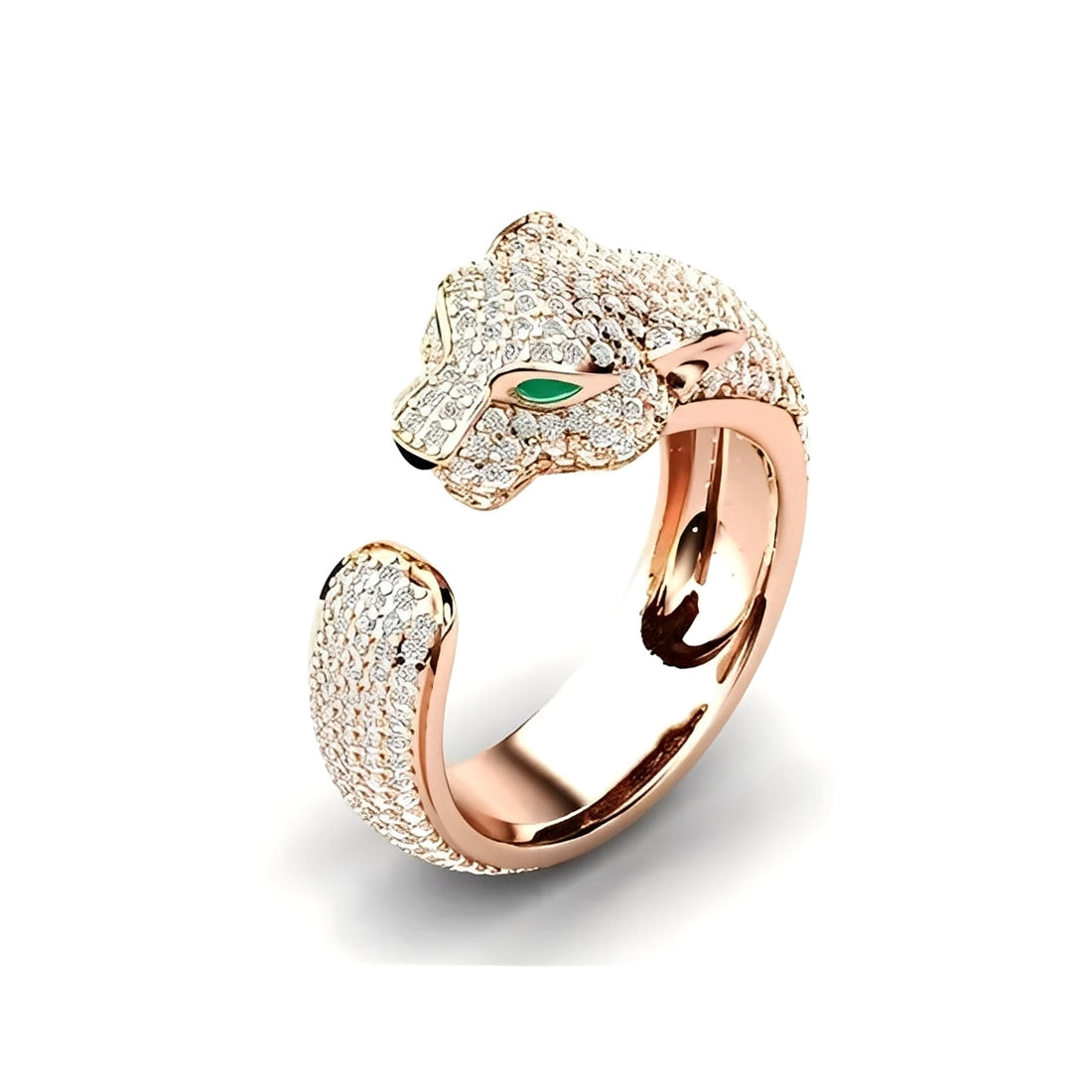Mika – Anillo Ajustable de Jaguar en Oro Rosa