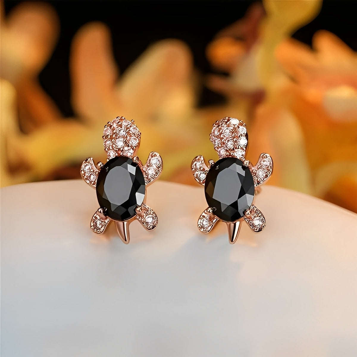 Talia – Pendientes de Tortuga Marina de Plata y Circonitas